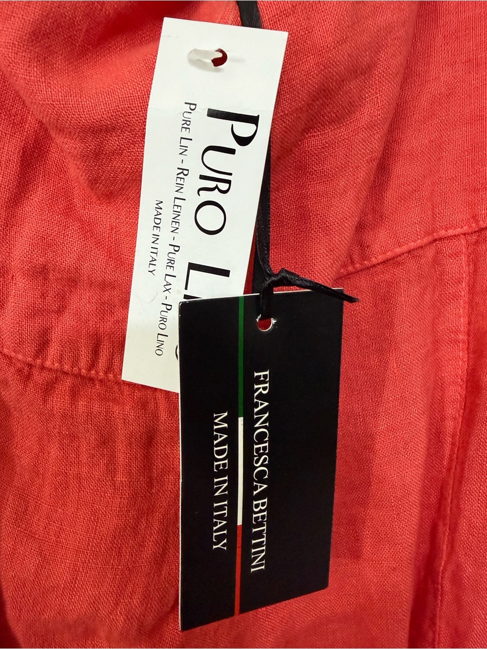 Francesca Bettini 100% Linen Tank Top Made in Italy Hibiscus - Picture 3 of 9